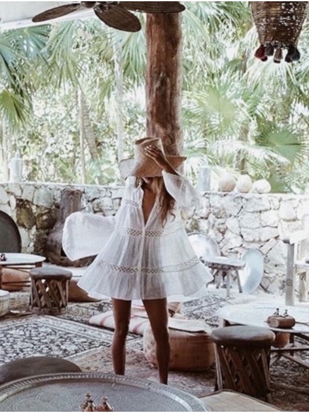 White Crochet Fairy Button Shirt Swim Cover Up
